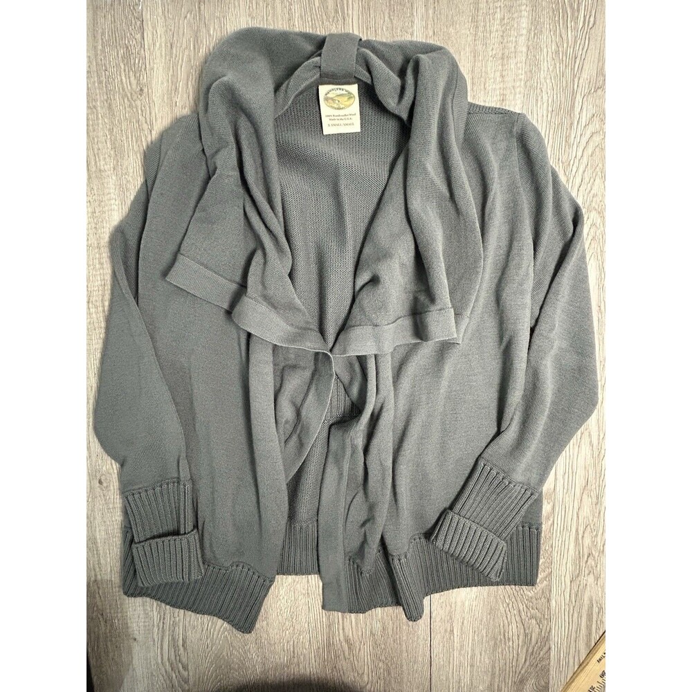 Ramblers Way Women’s Cardigan Sweater 100% Rambouillet Wool Grey XS/S
